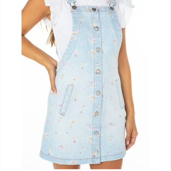 NWT Celebrity Pink women's pinafore button down dress // size 3XL - Picture 1 of 6